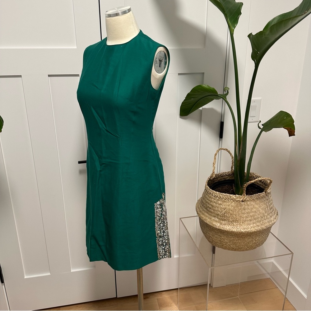 Elegant Vintage Green Sleeveless Dress